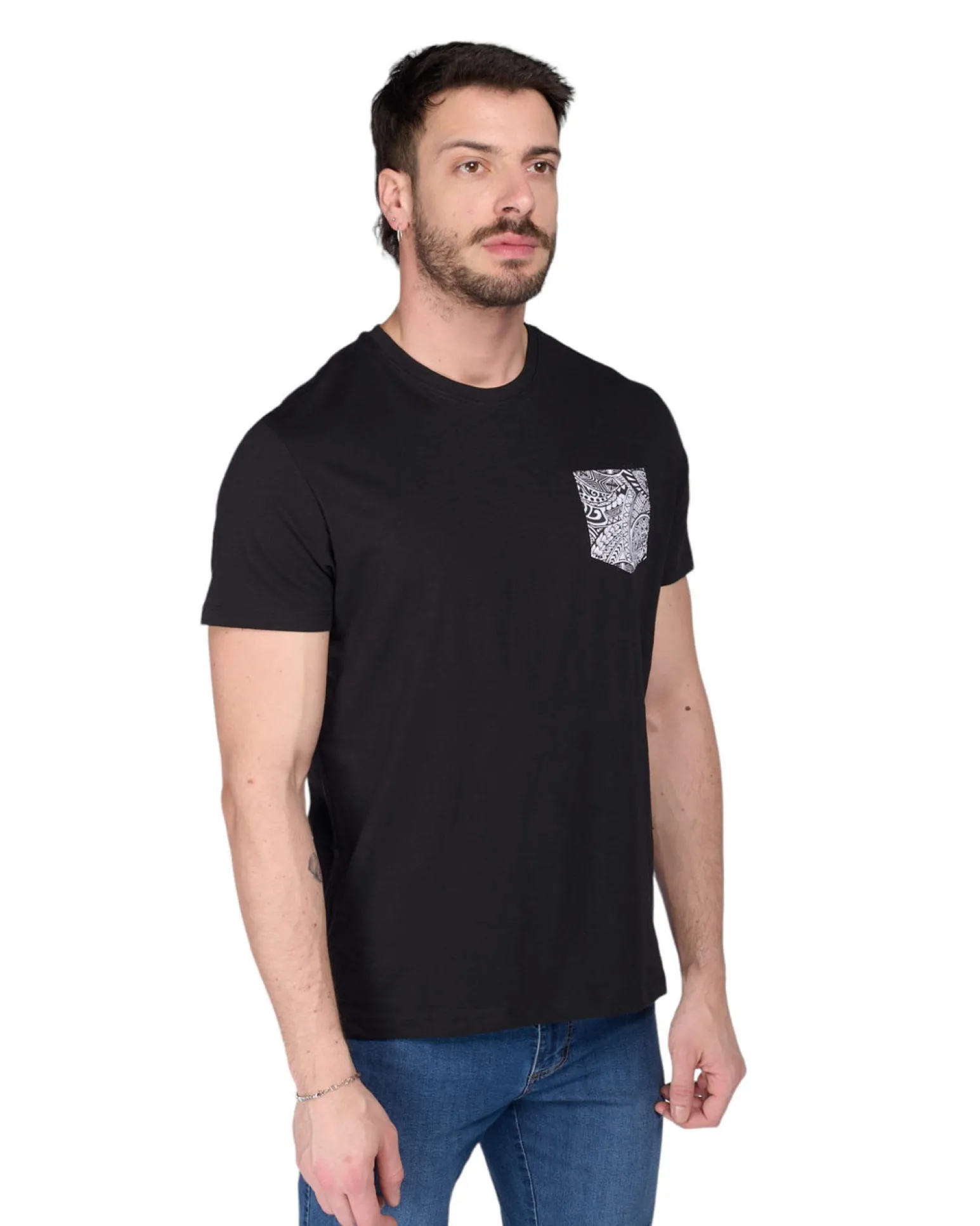 TSHIRT MANICA CORTA FIAMMATA C/TASCHINO