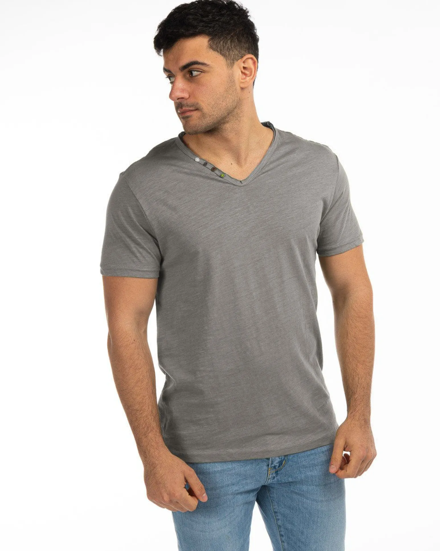 TSHIRT MANICA CORTA SCOLLO V TAGLIO VIVO