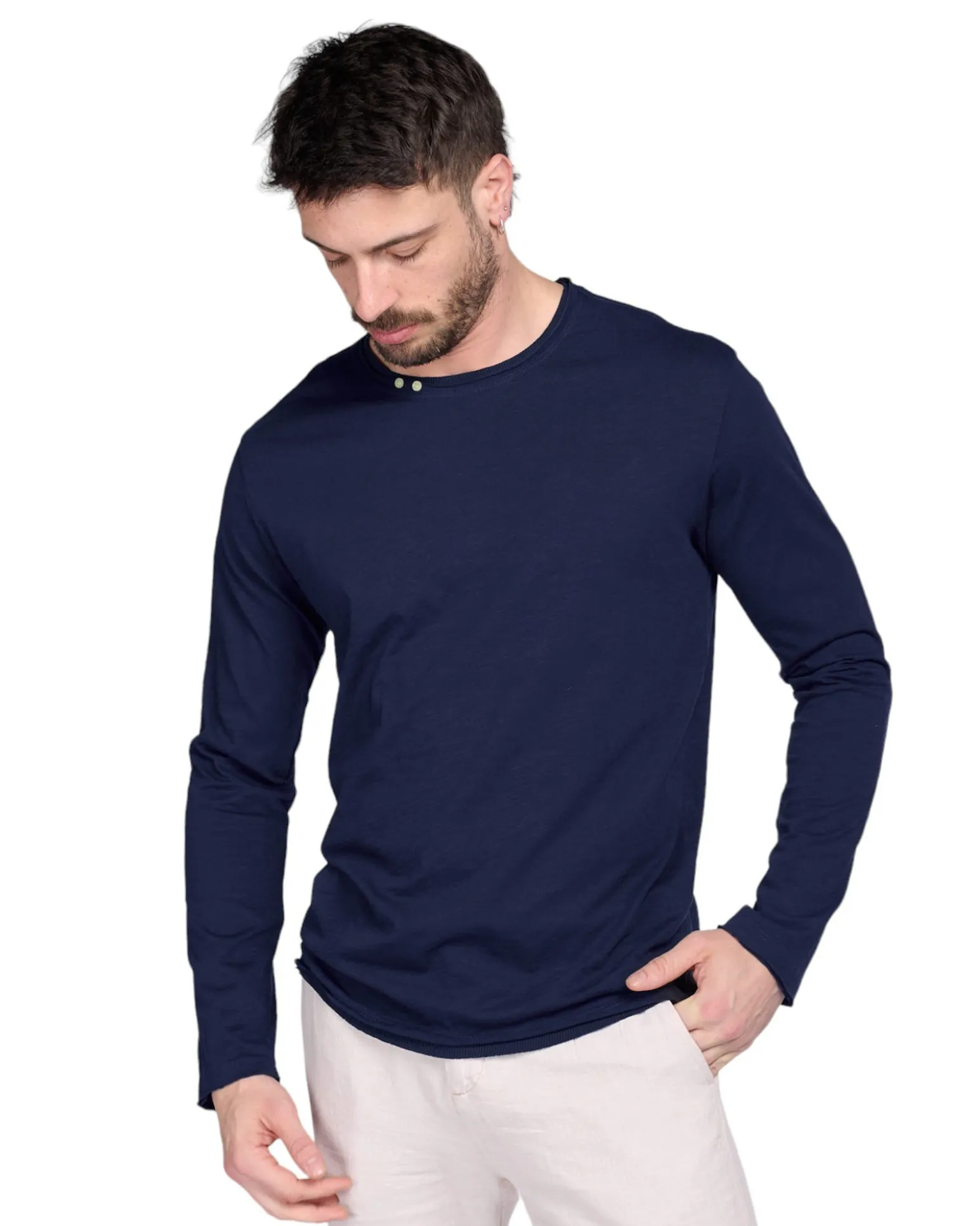 TSHIRT MANICA LUNGA GIROCOLLO 3 BOTTONI