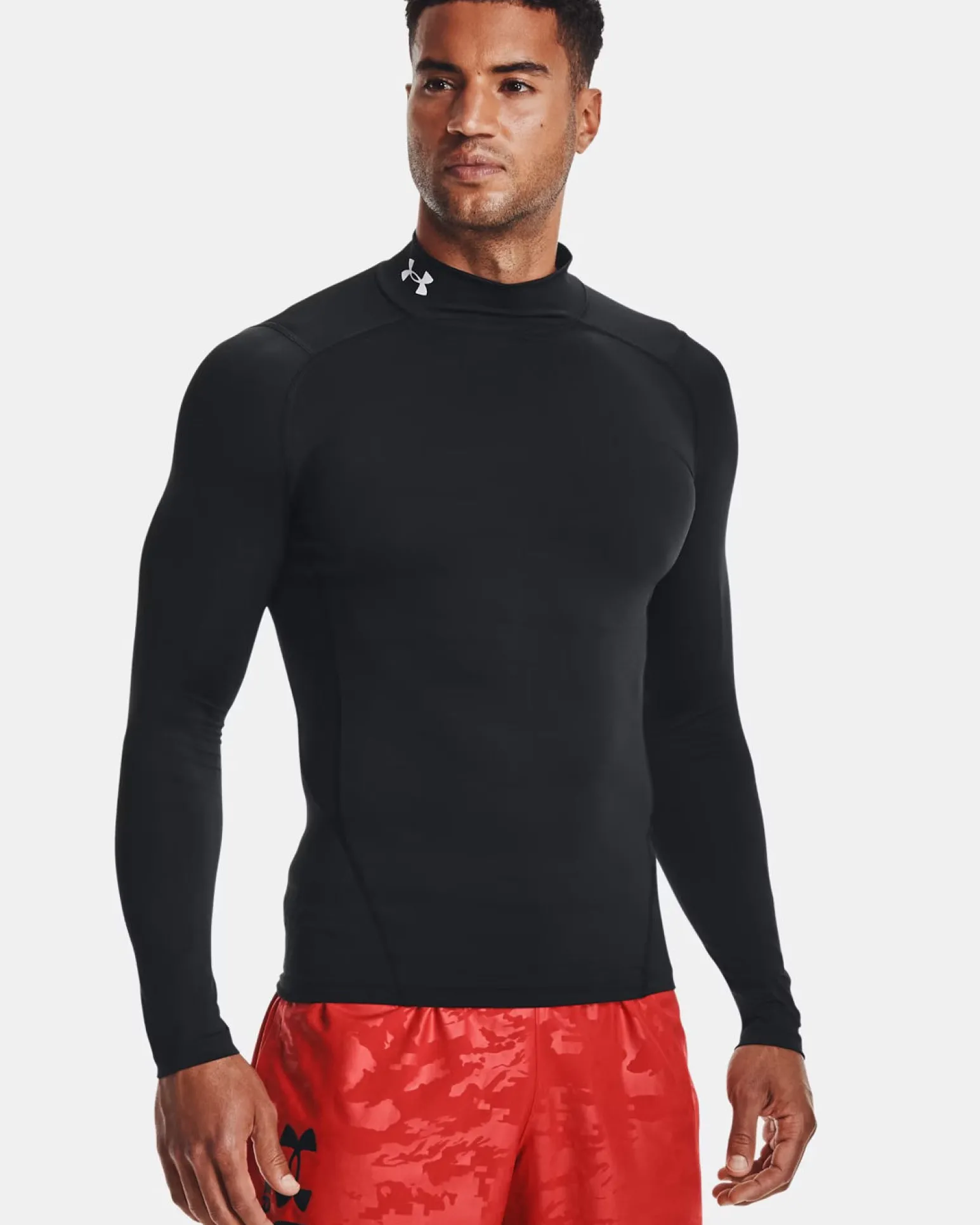 T-SHIRT ML HG ARMOUR COMP MOCK LS BLACK