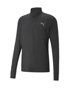 T-SHIRT MM 1/2 ZIP RUN FAVORITE BLACK