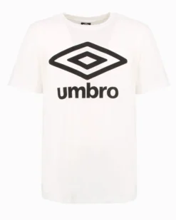 UMBRO -  T-shirt mezza manica bianco con logo nero in jersey