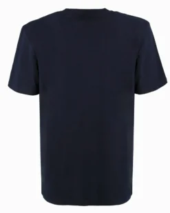UMBRO -  T-shirt  mezza manica blu con logo bianco in jersey