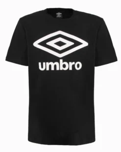 UMBRO - T-shirt mezza manica nera con logo bianco in jersey