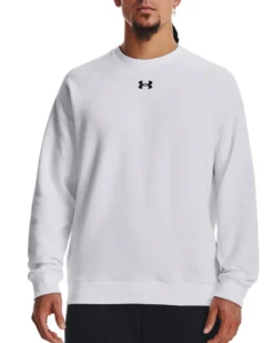 UNDER ARMOR - Felpa da uomo bianca con logo nero
