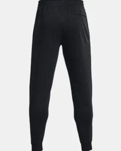 UNDER ARMOR - Pantalone da uomo felpato nero con elastico alle caviglie