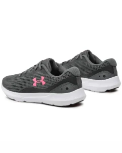 UNDER ARMOR - Scarpa da running donna grigia e rosa in mesh traspirante - SURGE 3