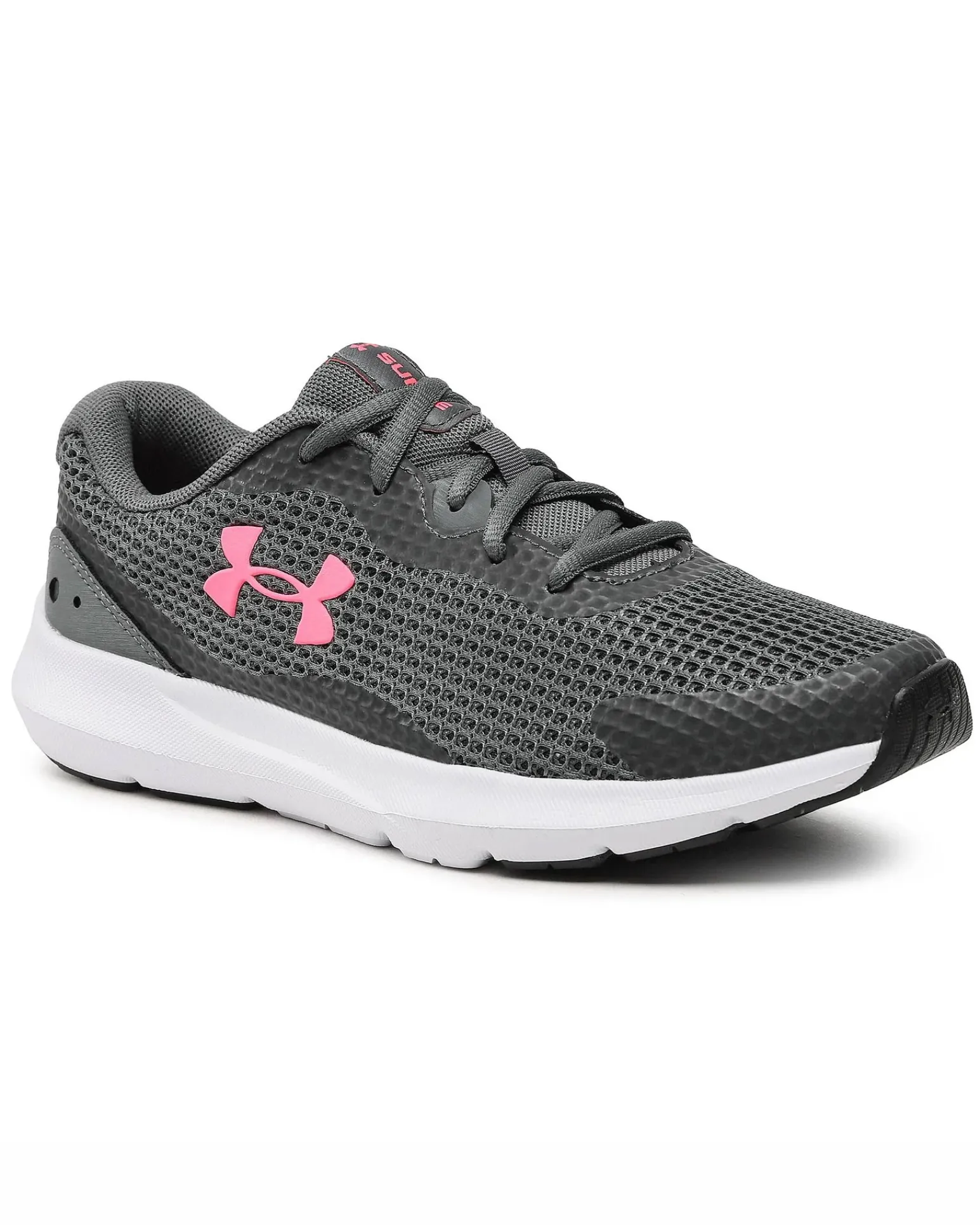 UNDER ARMOR - Scarpa da running donna grigia e rosa in mesh traspirante - SURGE 3