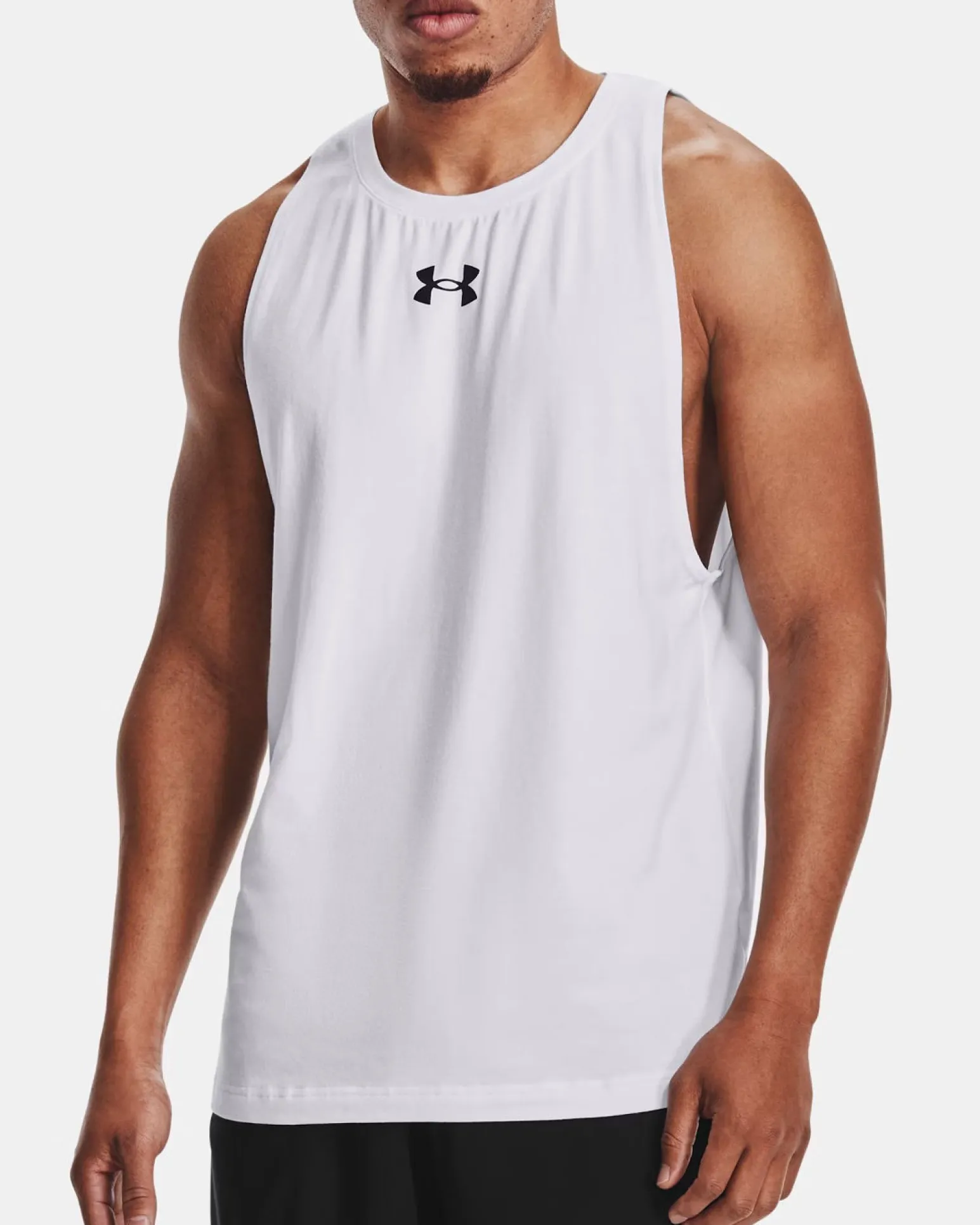 UNDER ARMOUR - CANOTTA BASELINE COTTON TANK BIANCA DA UOMO, 1361901_0100