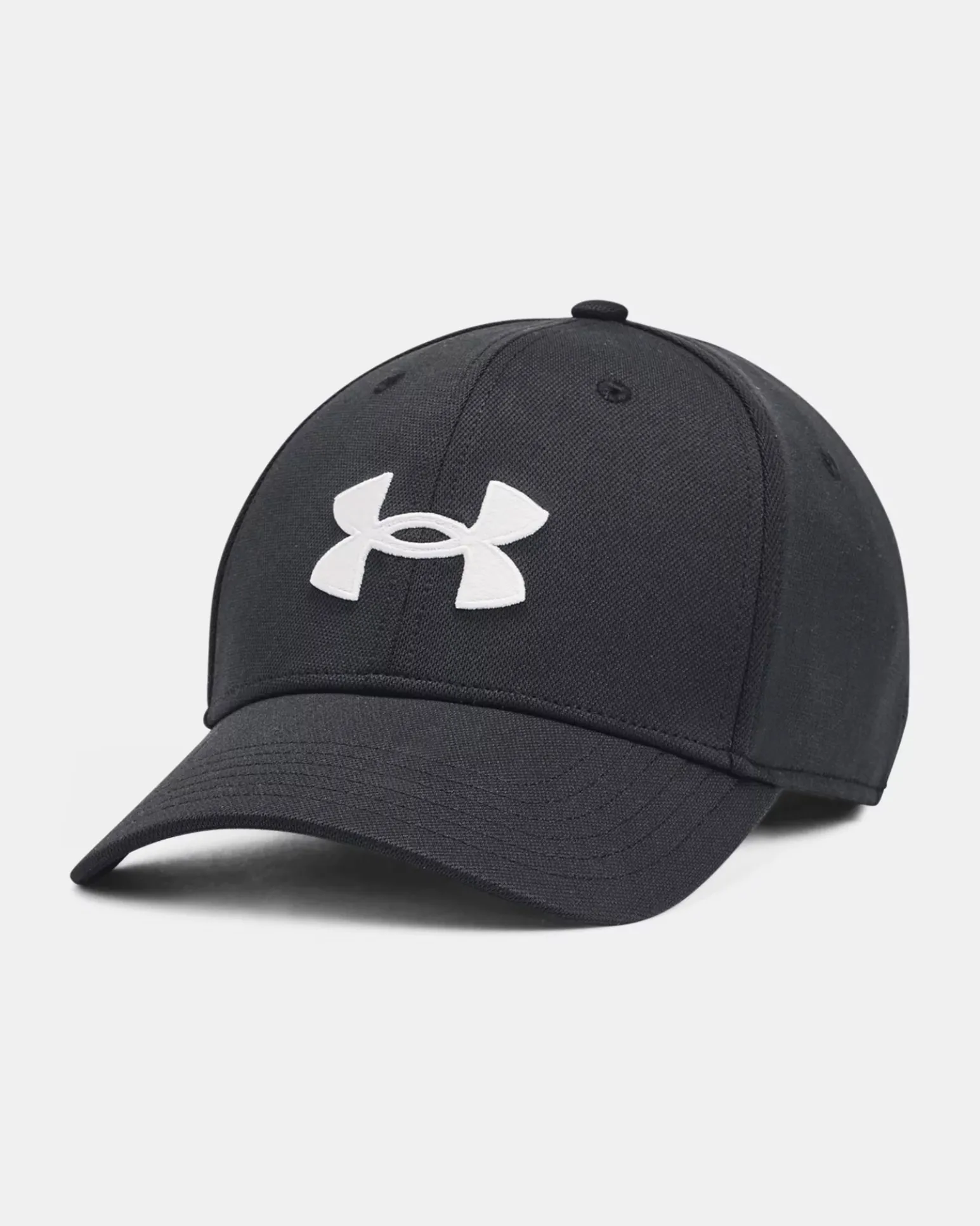 UNDER ARMOUR - Cappello nero in materiale traspirante con cinturino regolabile e logo bianco