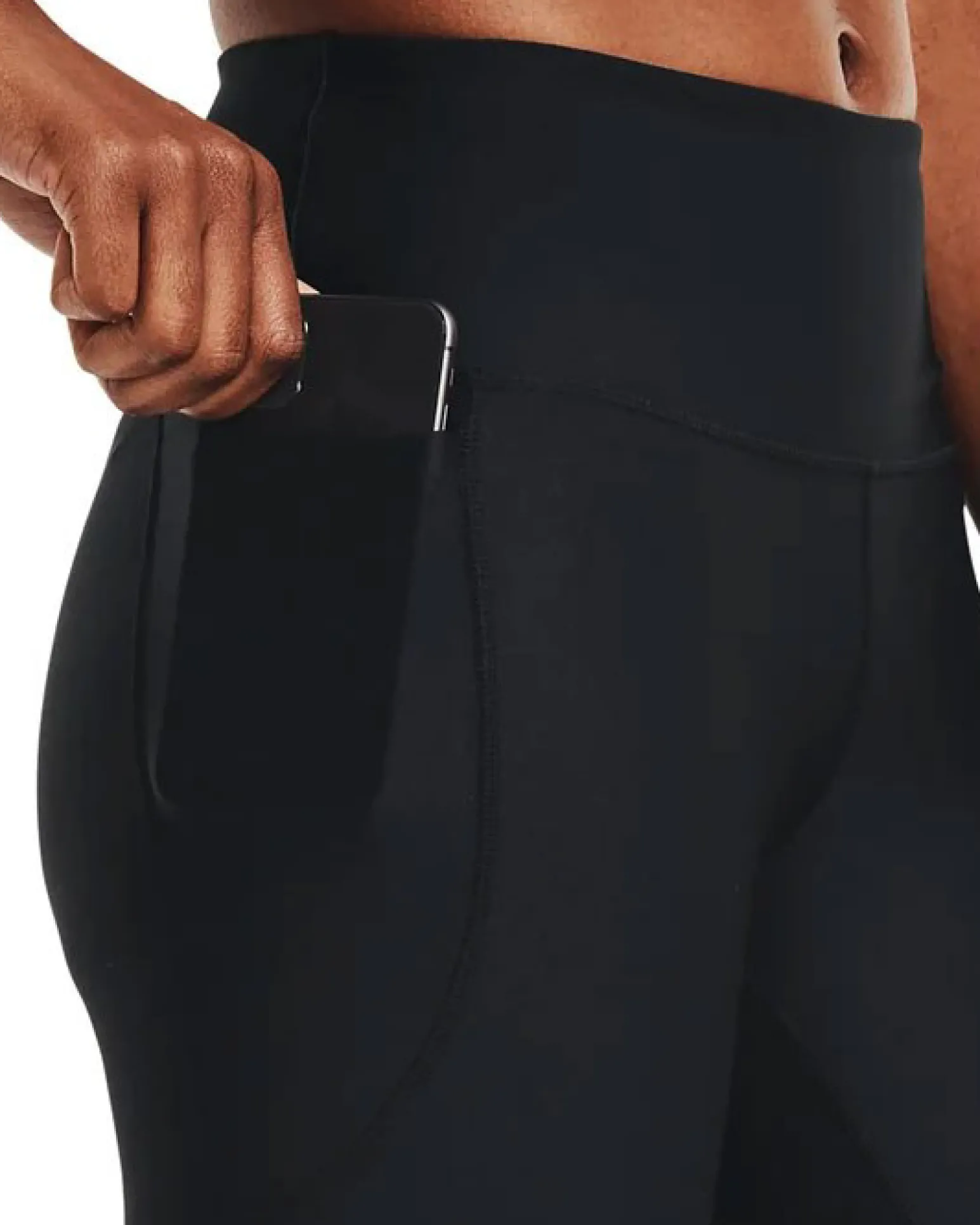 UNDER ARMOUR - Leggins neri ultra aderenti in tessuto traspirante a vita alta
