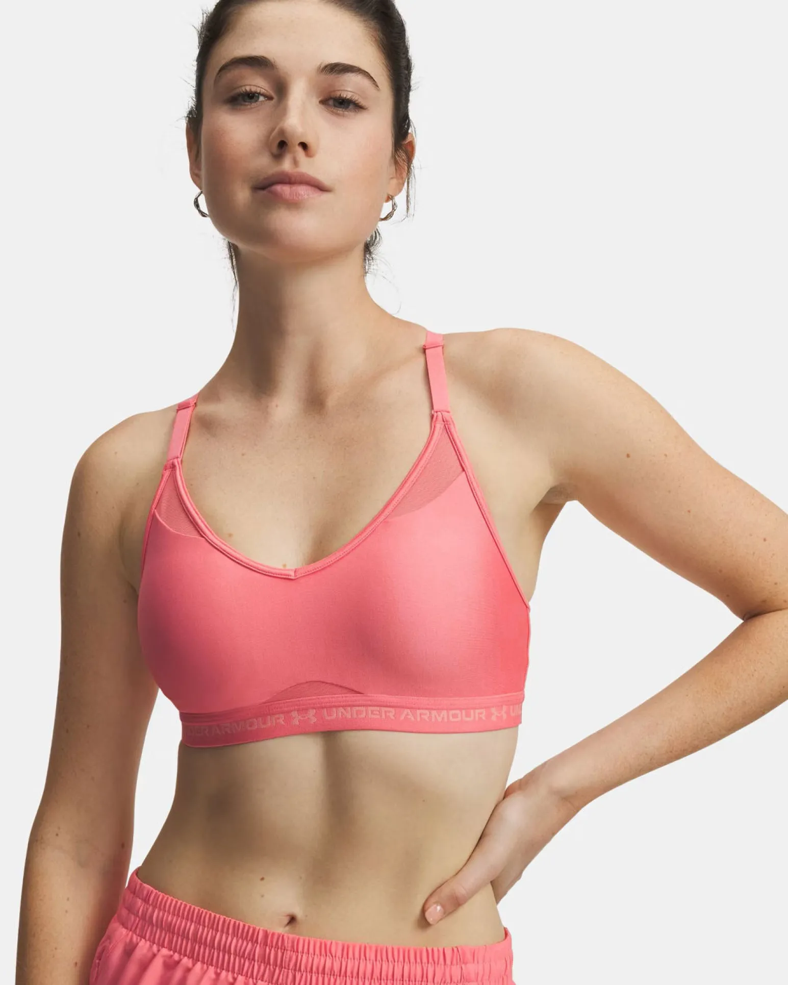 UNDER ARMOUR - REGGISENO SPORTIVO CROSSBACK LOW BRA ROSA SALMONE DA DONNA, 1386424_0600