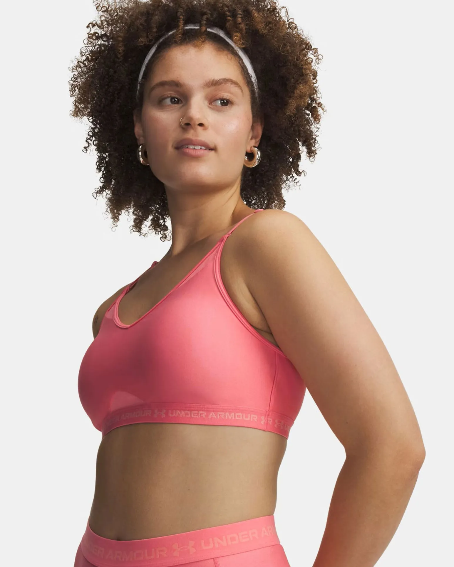 UNDER ARMOUR - REGGISENO SPORTIVO CROSSBACK LOW BRA ROSA SALMONE DA DONNA, 1386424_0600