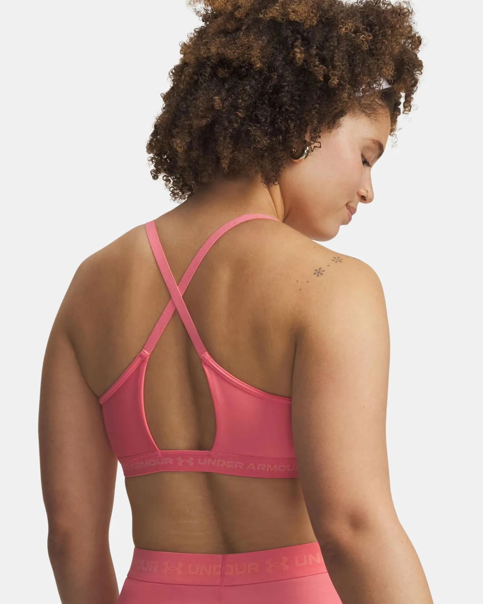 UNDER ARMOUR - REGGISENO SPORTIVO CROSSBACK LOW BRA ROSA SALMONE DA DONNA, 1386424_0600