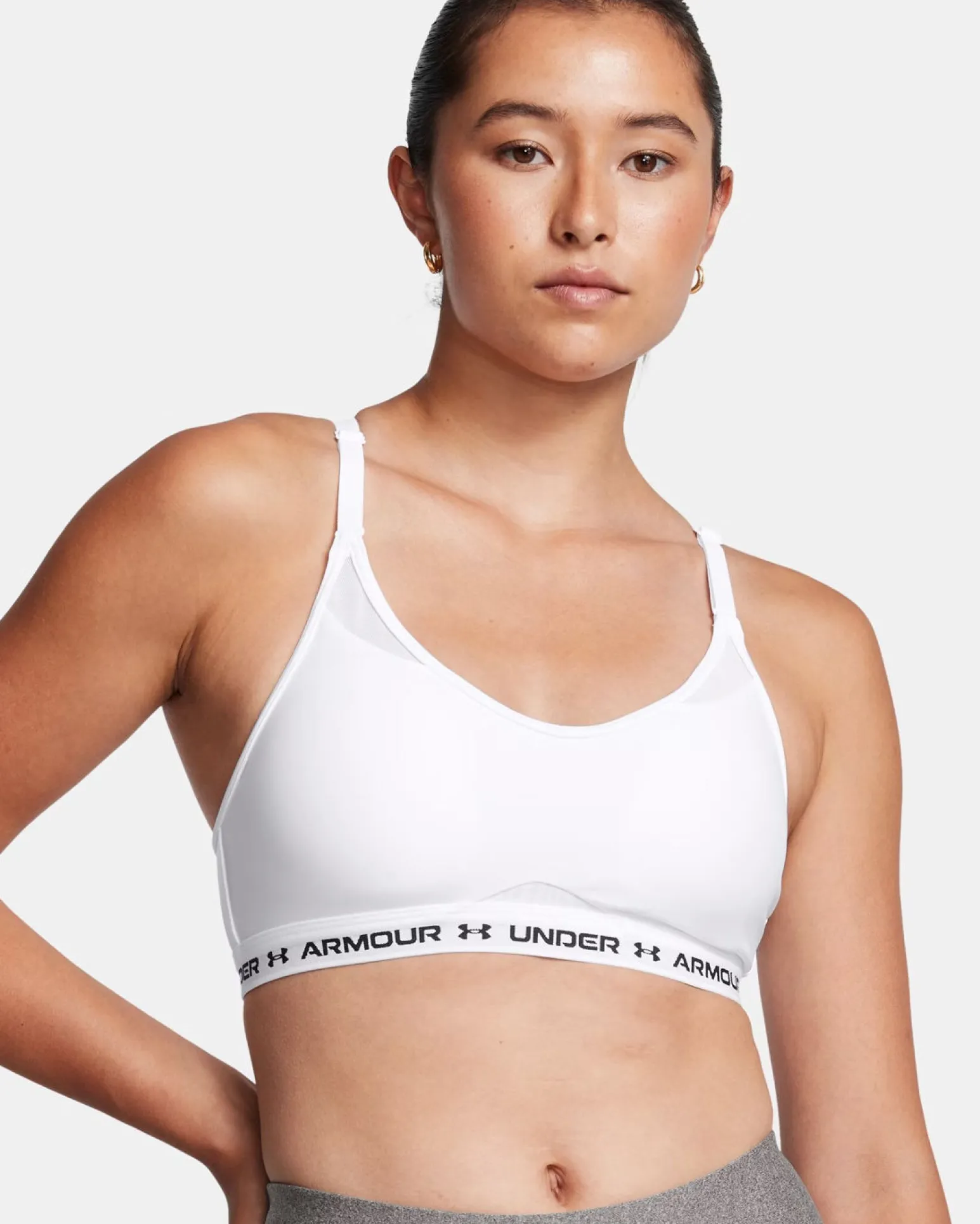 UNDER ARMOUR - REGGISENO SPORTIVO CROSSBACK LOW BRA ULTIMAT BIANCO DA DONNA, 1386424_0100