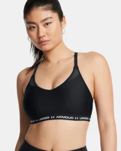 UNDER ARMOUR - REGGISENO SPORTIVO CROSSBACK LOW BRA ULTIMAT NERO DA DONNA, 1386424_0001