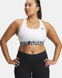 UNDER ARMOUR - REGGISENO SPORTIVO CROSSBACK MID BRA MALVA  CON DETTAGLI NERI DA DONNA, 1361034_0659