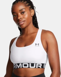 UNDER ARMOUR - REGGISENO SPORTIVO CROSSBACK MID BRA MALVA  CON DETTAGLI NERI DA DONNA, 1361034_0659