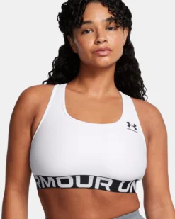 UNDER ARMOUR - REGGISENO SPORTIVO CROSSBACK MID BRA MALVA CON DETTAGLI NERI DA DONNA, 1361034_0659