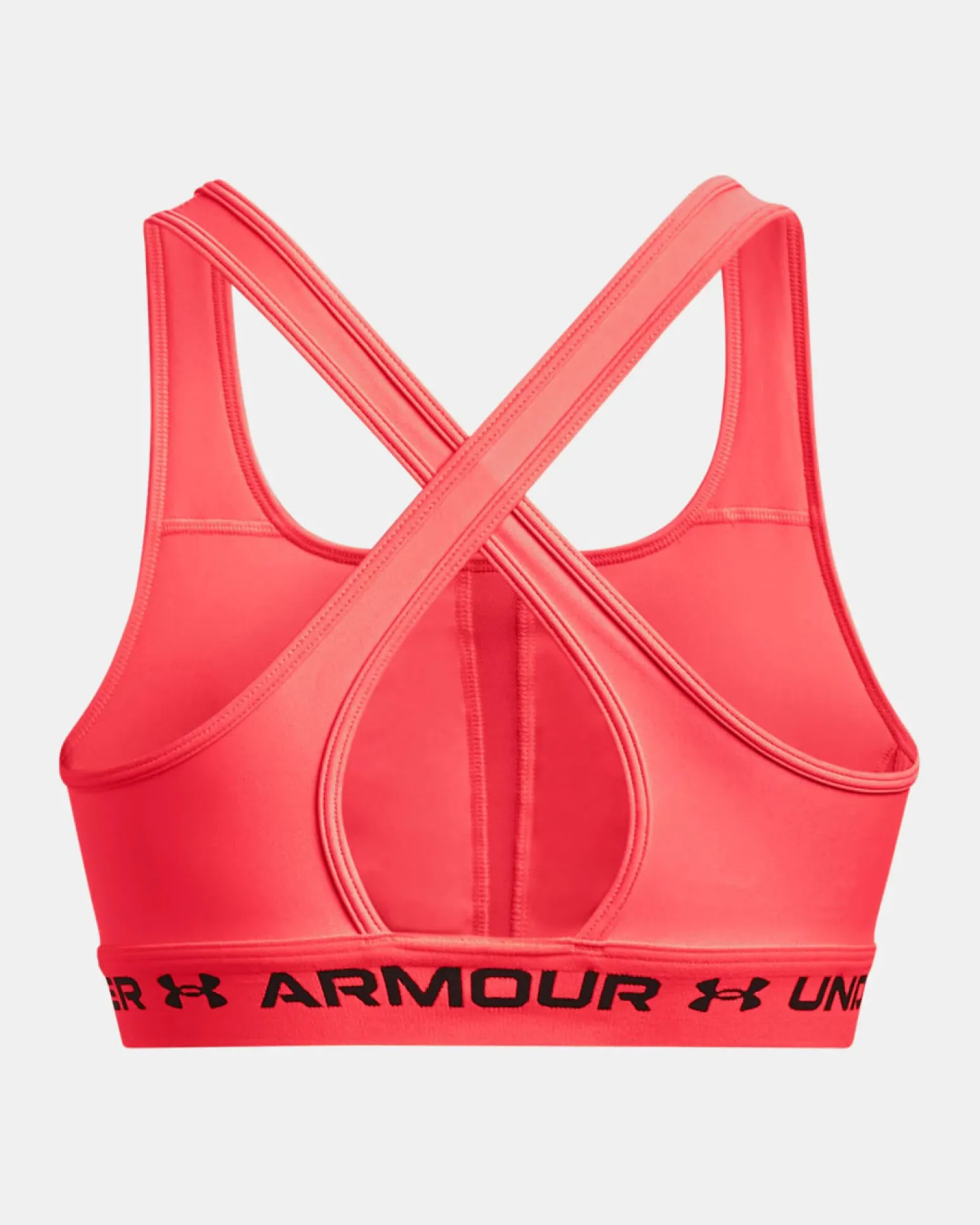 UNDER ARMOUR - REGGISENO SPORTIVO CROSSBACK MID BRA ARANCIONE FLUO CON DETTAGLI NERI DA DONNA, 1361034_0629