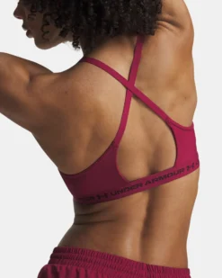UNDER ARMOUR  - REGGISENO SPORTIVO CROSSBACK LOW BRA ROSSO BORDEAUX DA DONNA,  1386424_0622