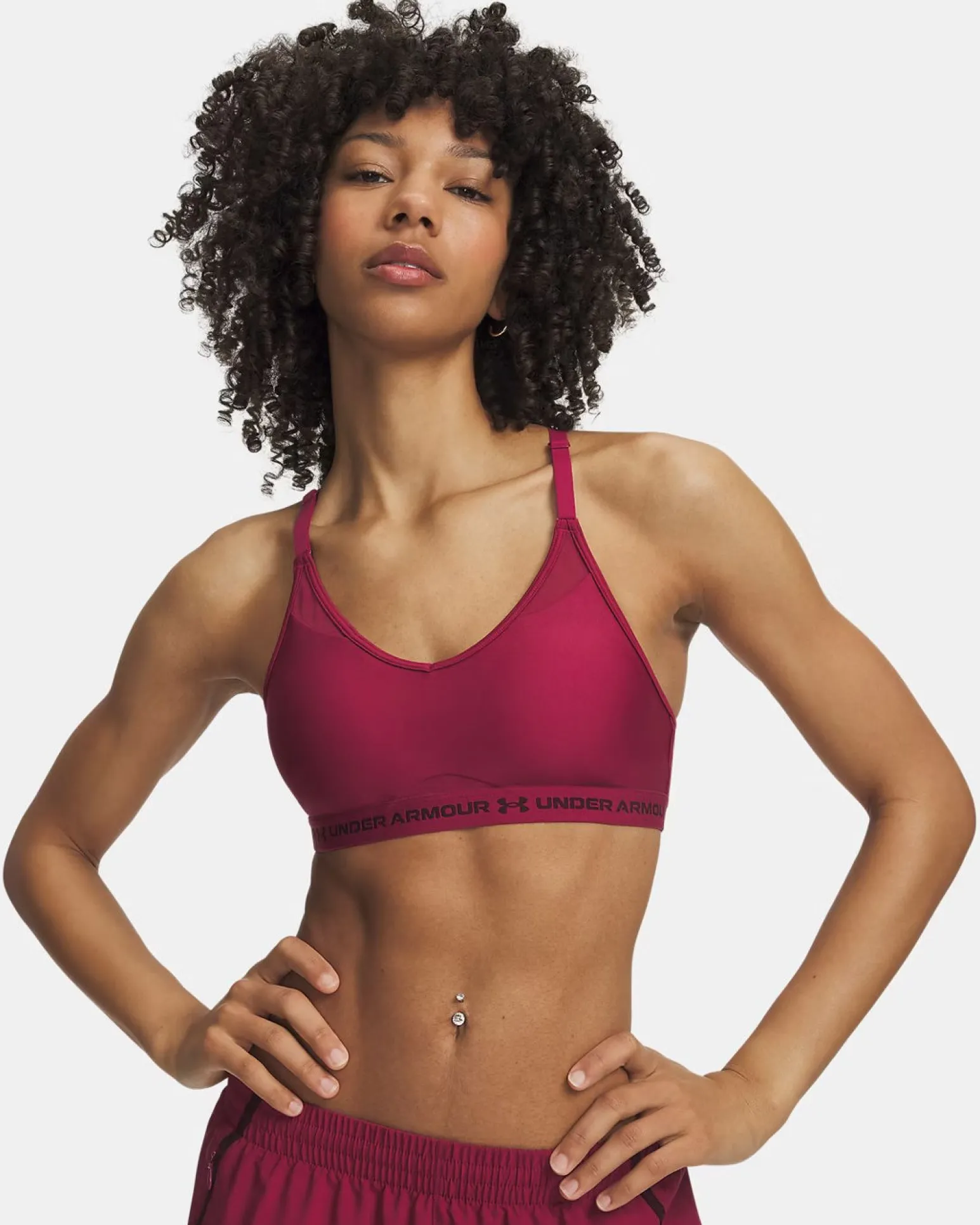 UNDER ARMOUR - REGGISENO SPORTIVO CROSSBACK LOW BRA ROSSO BORDEAUX DA DONNA, 1386424_0622