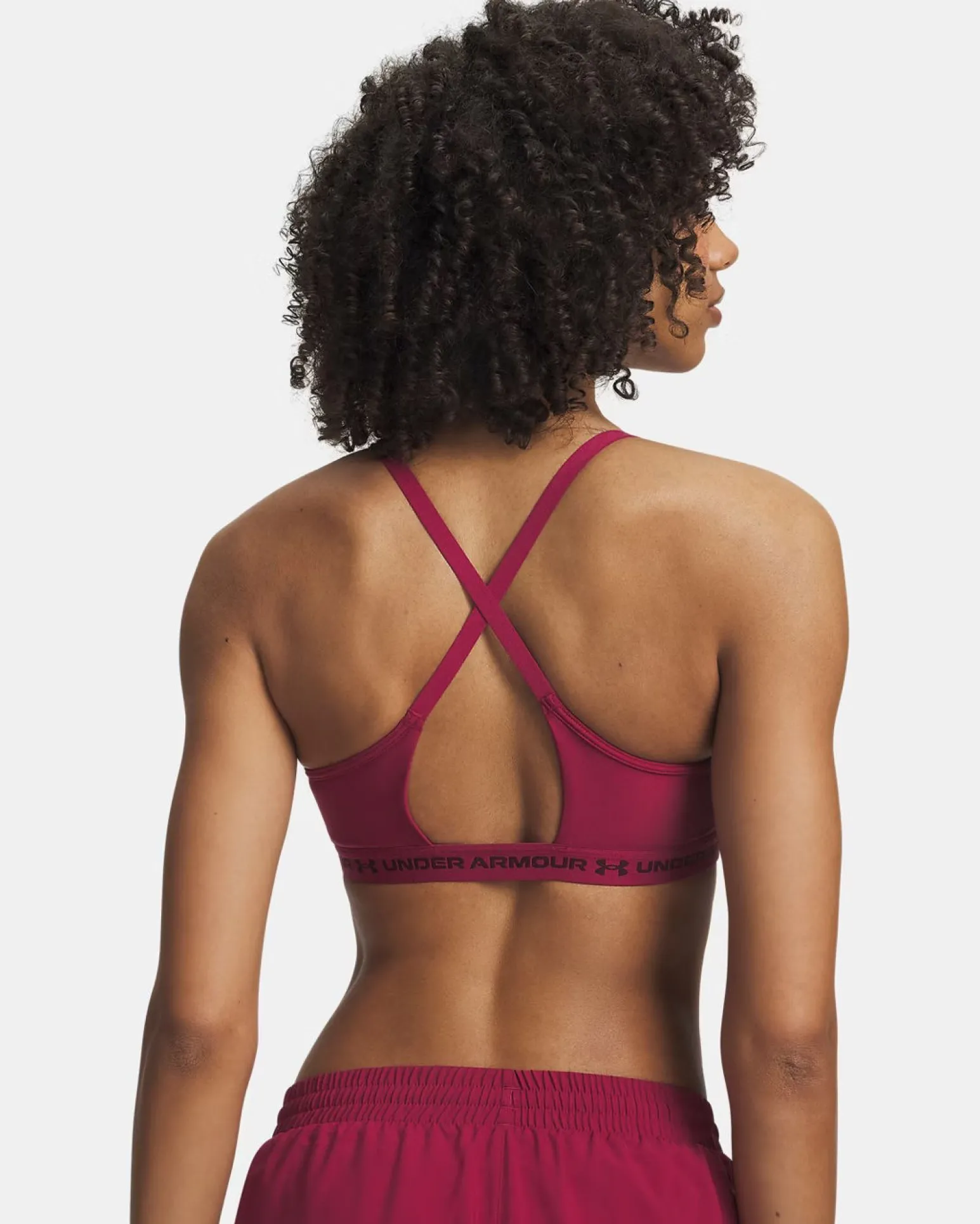 UNDER ARMOUR - REGGISENO SPORTIVO CROSSBACK LOW BRA ROSSO BORDEAUX DA DONNA, 1386424_0622