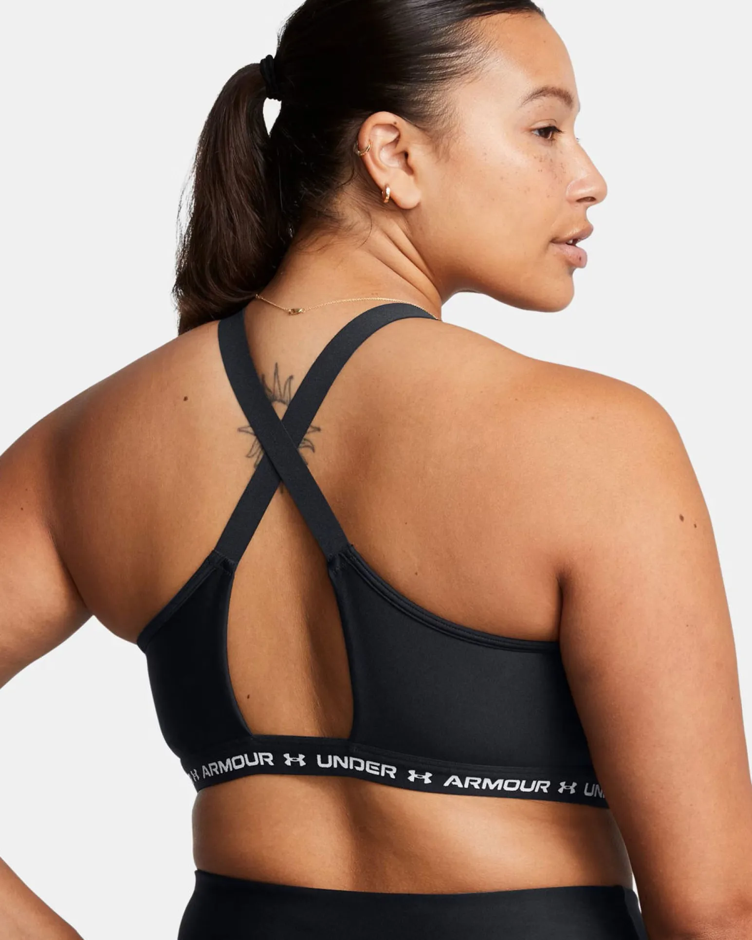 UNDER ARMOUR - REGGISENO SPORTIVO CROSSBACK LOW BRA ULTIMAT NERO DA DONNA, 1386424_0008