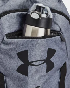 UNDER ARMOUR - Sacca zaino grigia idrorepellente con doppia tasca anteriore