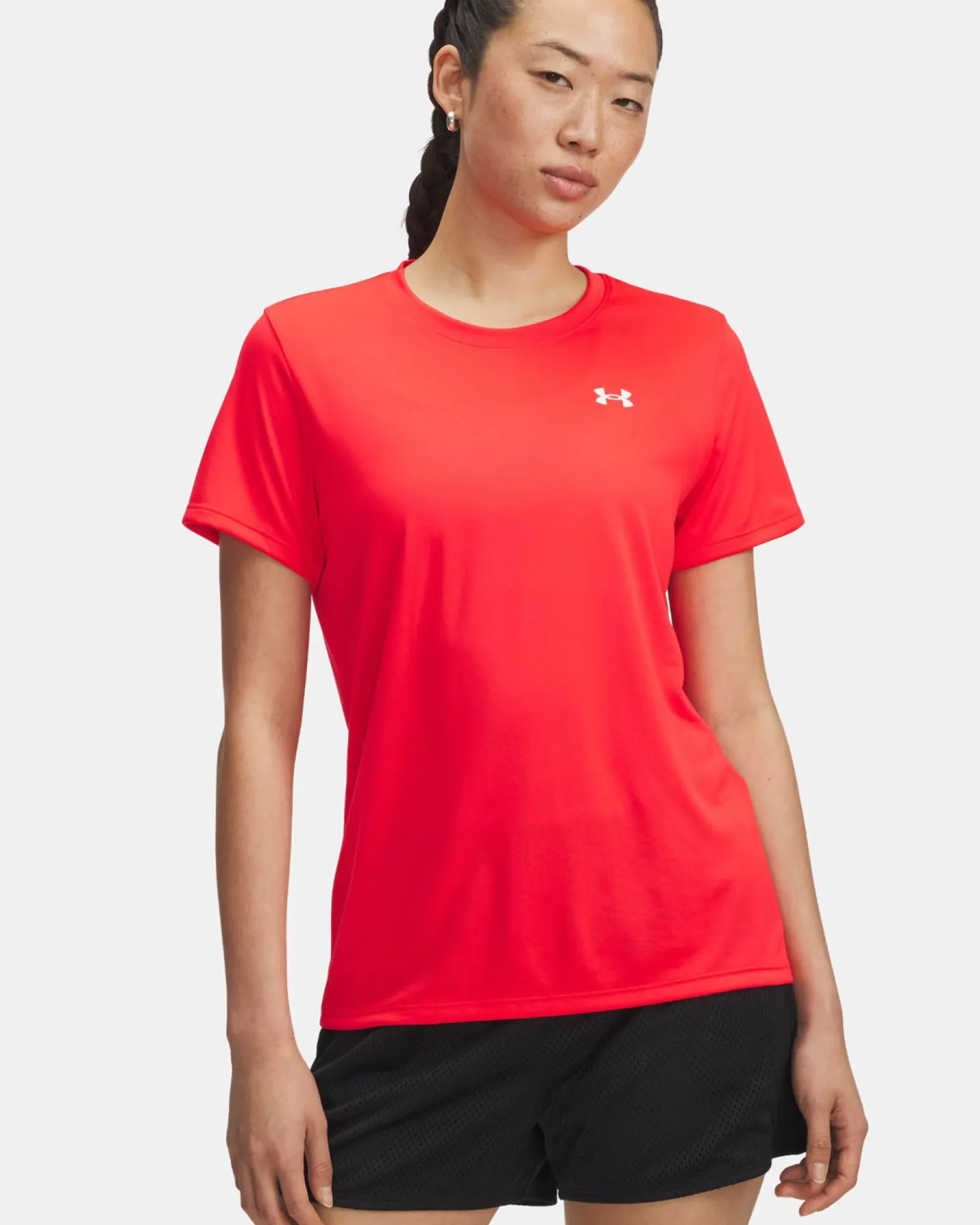 UNDER ARMOUR -T-SHIRT MEZZA MANICA TECH SSC - SOLID ROSSA DA DONNA, 1384231_0714