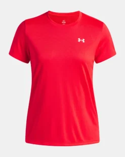 UNDER ARMOUR -T-SHIRT MEZZA MANICA TECH SSC - SOLID ROSSA DA DONNA, 1384231_0714