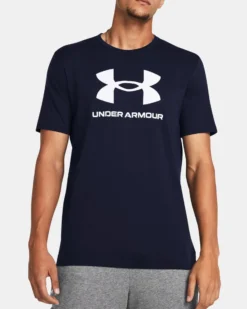 UNDER ARMOUR- T-SHIRT MEZZA MANICA SPORTSTYLE LOGO UPDATE SS BLU DA UOMO, 1382911_0408