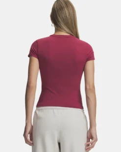 UNDER ARMOUR -T- SHIRT MEZZA MANICA MOTION FITTED SS ROSSO BORDEAUX DA DONNA,   6013774_0622