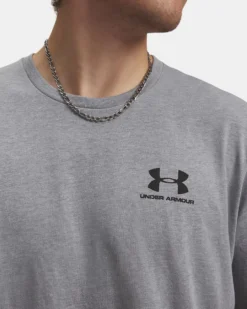 UNDER ARMOUR  - T- SHIRT MEZZA MANICA SPORTSTYLE LEFT  GRIGIA DA UOMO,  1326799_0036