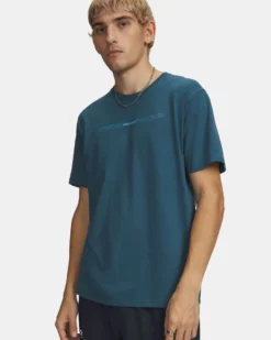 UNDER ARMOUR -T-SHIRT MEZZA MANICA UA M BLUR WM SS  VERDE PETROLIO DA UOMO, 6009248_0498