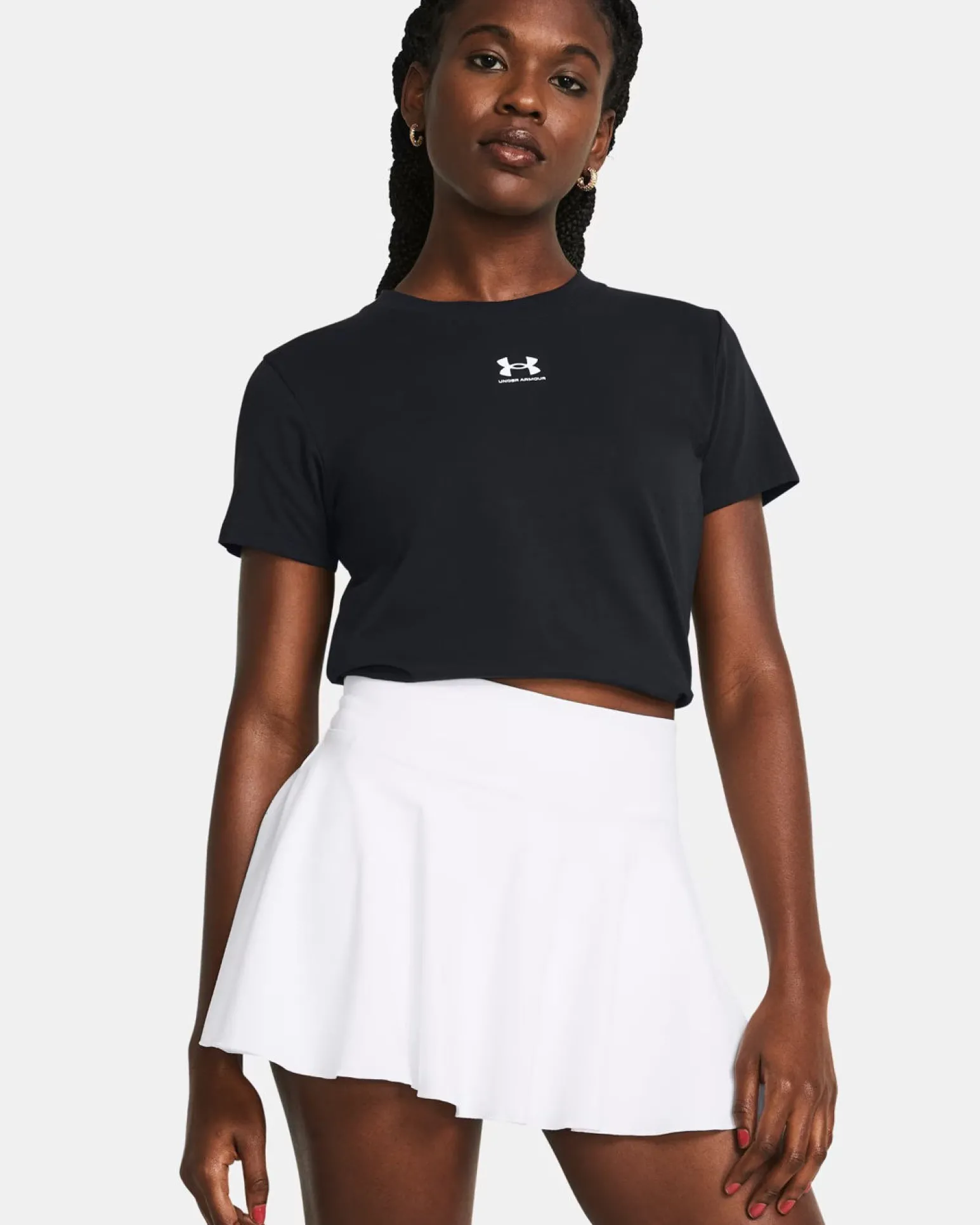 UNDER ARMOUR-T-SHIRT MEZZA MANICA OFF CAMPUS CORE SS NERA DA DONNA, 1383648_0001