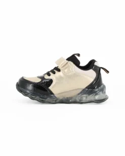 UNICORNO - Sneakers oro e nera da bimba con luci e strappo