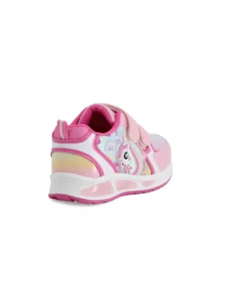 UNICORNO - Sneakers rosa da bambina con luci e strappi