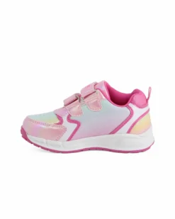 UNICORNO - Sneakers rosa da bambina con luci e strappi