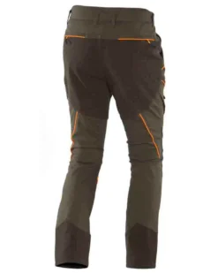 UNIVERS - PANTALONE ALPI DA CACCIA VERDE E ARANCIONE ELASTICIZZATO