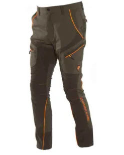 UNIVERS - PANTALONE ALPI DA CACCIA VERDE E ARANCIONE ELASTICIZZATO