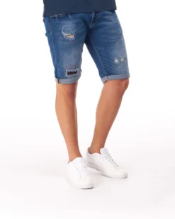 UOMO BERMUDA JEANS MEDIO ROTTURE