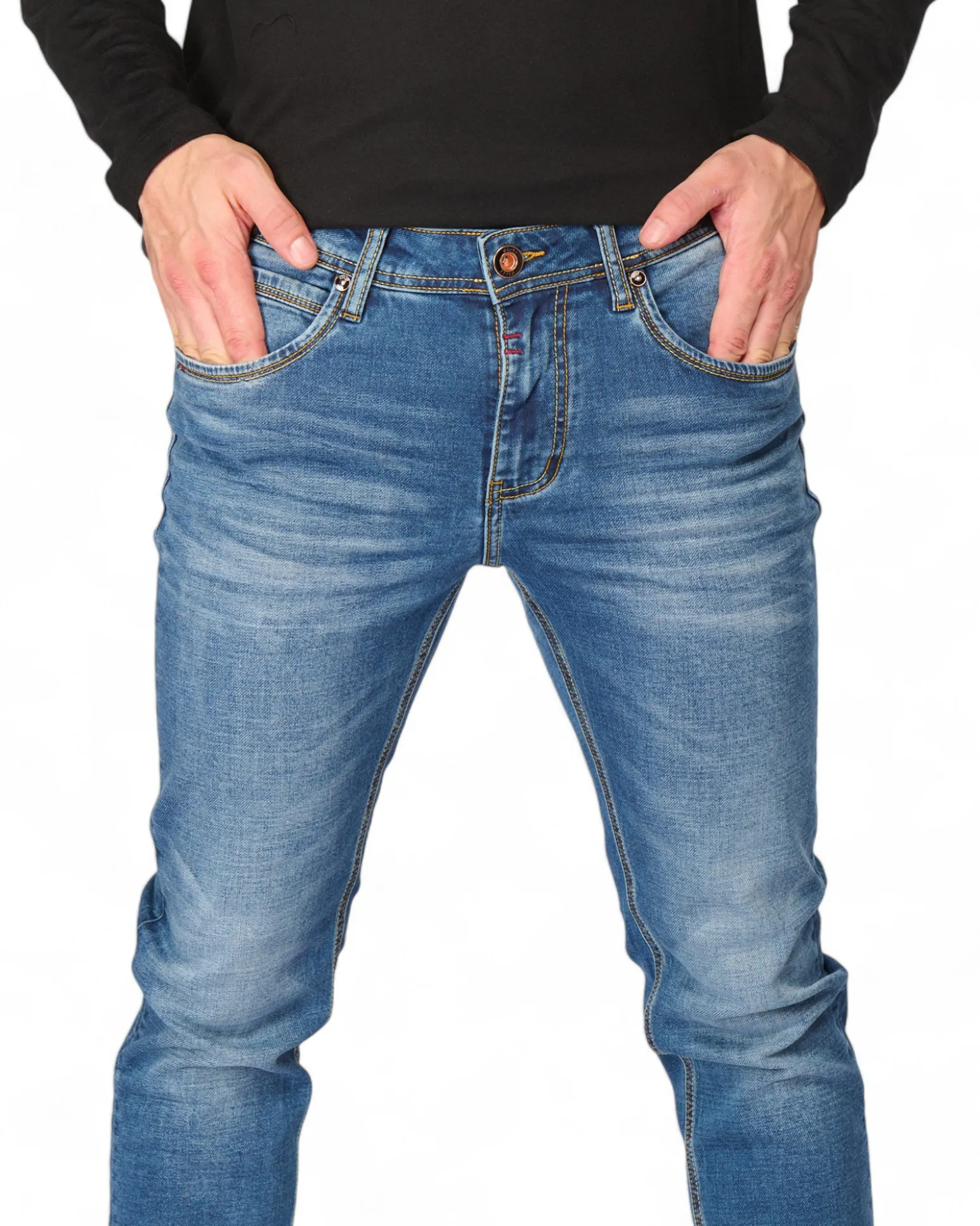 UOMO JEANS 5 TASCHE FELPA