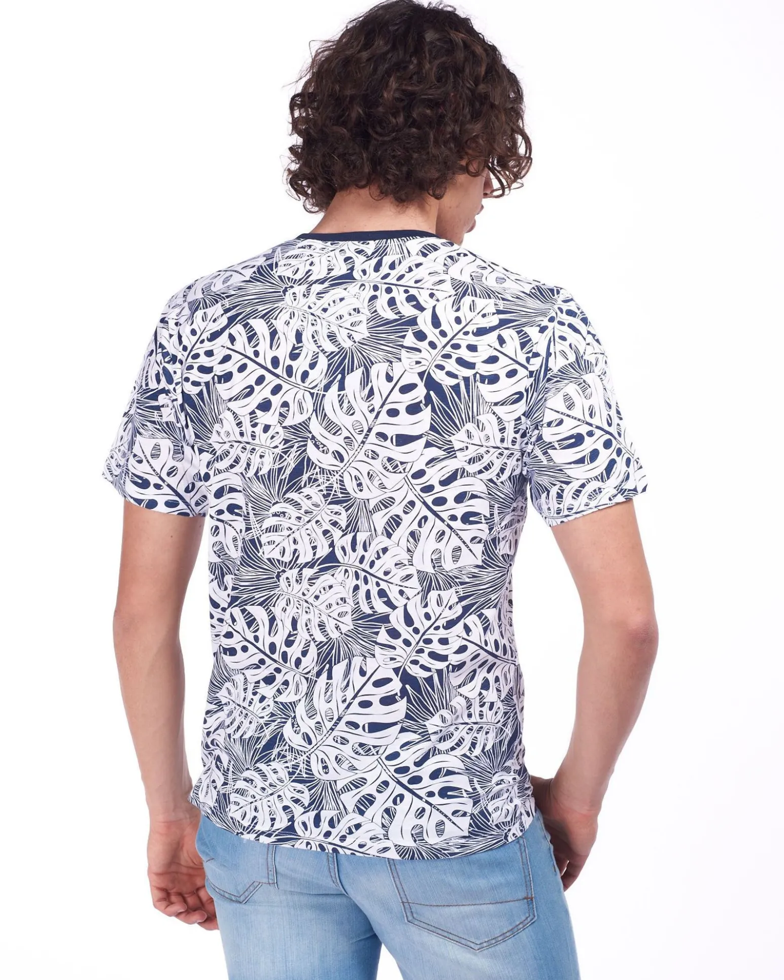 UOMO TSHIRT MEZZA MANICA CON FOGLIE