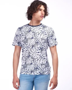 UOMO TSHIRT MEZZA MANICA CON FOGLIE