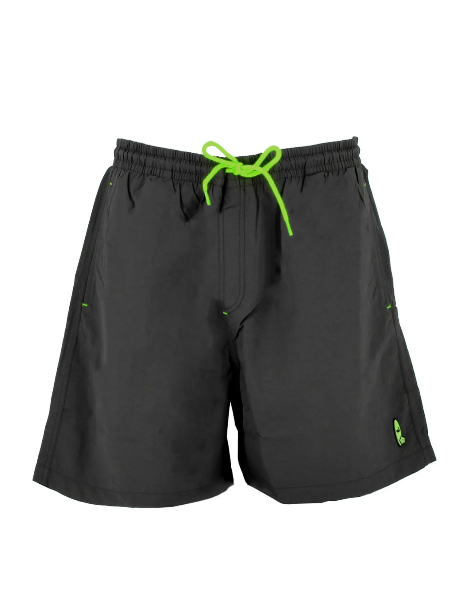 WAIKIKI RUN - BOXER DA MARE NERO CON DETTAGLI VERDE FLUO, MENELAO