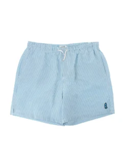 WAIKIKI RUN - BOXER MARE A RIGHE BIANCO E AZZURRO DA UOMO,  SATURNO