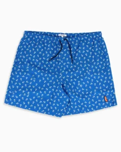 WAIKIKI RUN - BOXER MARE BLU CHIARO CON DETTAGLI GRAFICI DA UOMO, ANCORE