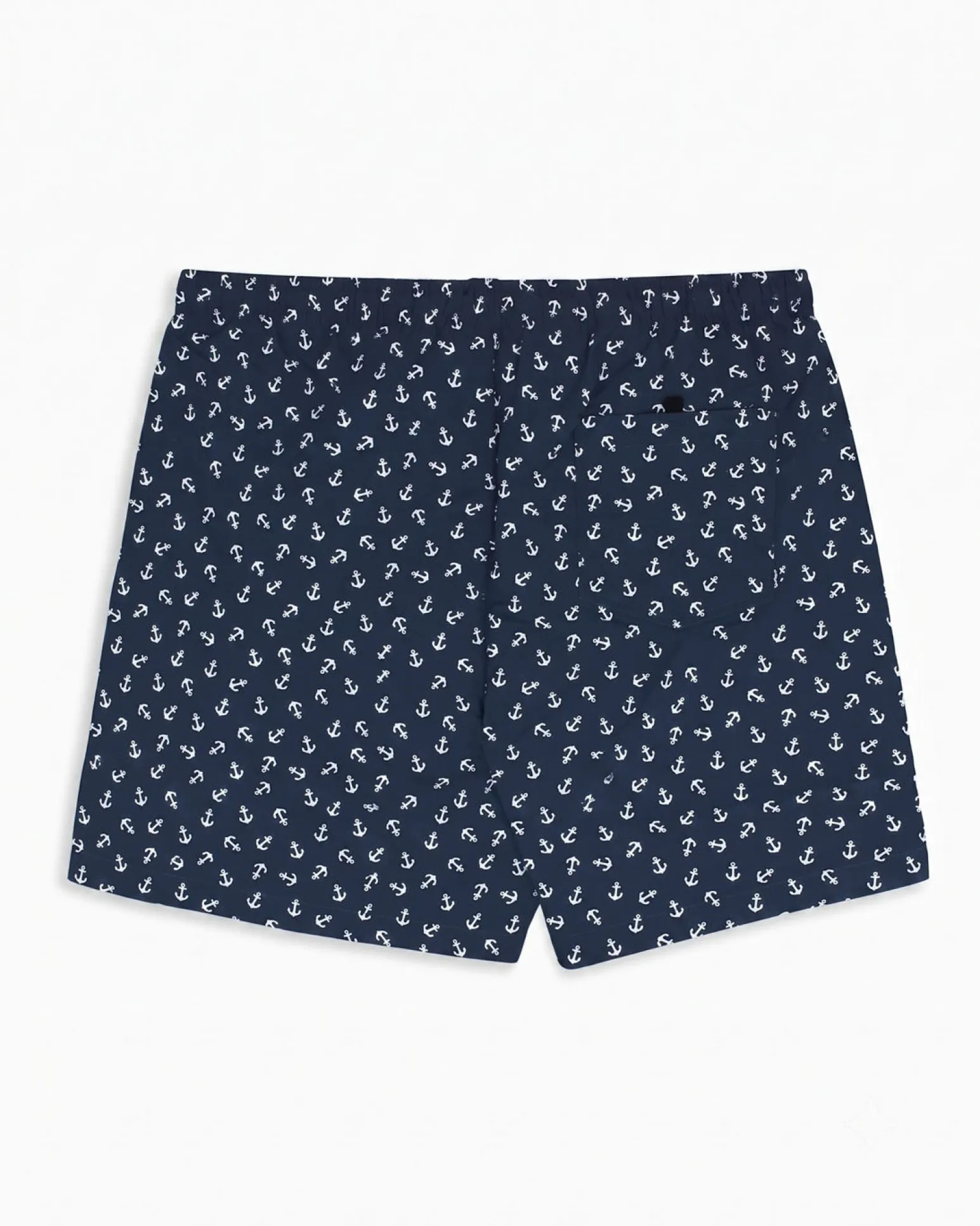 WAIKIKI RUN - BOXER MARE BLU SCURO CON DETTAGLI GRAFICI DA UOMO, ANCORE