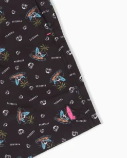 WAIKIKI RUN - BOXER MARE NERO CON DETTAGLI GRAFICI DA UOMO, IBIZA